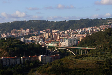 Fototapeta na wymiar Bilbao seen from a near mountain