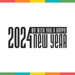 Happy new year 2024 design. Colorful premium vector design for poster, banner, greeting and new year 2024 celebration.