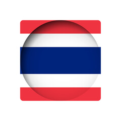 Thailand flag - behind the cut circle paper hole with inner shadow.