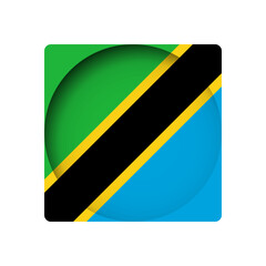 Tanzania flag - behind the cut circle paper hole with inner shadow.