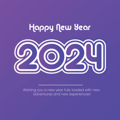 Happy new year 2024 design. Colorful premium vector design for poster, banner, greeting and new year 2024 celebration.
