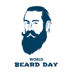 bearded man logo vector illustration good for world beard day