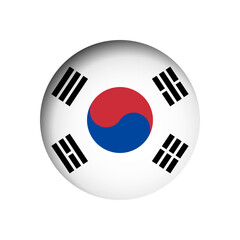 South Korea flag - behind the cut circle paper hole with inner shadow.