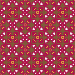 Fototapeta na wymiar Ornament in ethnic style.Seamless pattern with abstract shapes. Repeat design for fashion, textile design, on wall paper, wrapping paper, fabrics and home decor.