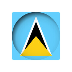 Saint Lucia flag - behind the cut circle paper hole with inner shadow.