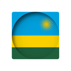 Rwanda flag - behind the cut circle paper hole with inner shadow.