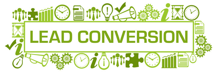 Lead Conversion Symbols Surrounded Box Green 