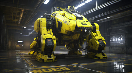 Mecha Robot Industrial Droid Futuristic Bot Machine Engineering Heavy Battle Cyberpunk Beast Apocalypse Generative AI 