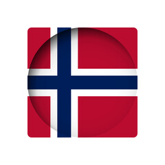 Norway flag - behind the cut circle paper hole with inner shadow.