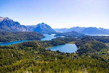 Fototapeta na wymiar Bariloche beautiful views, landscapes, mountains and lakes Patagonia Argentina