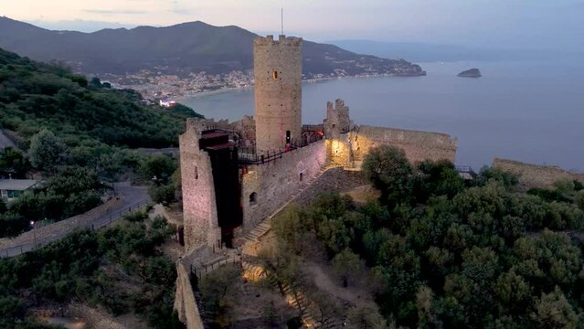 The Monte Ursino Castle is located in the Ligurian town of Noli