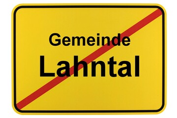 Illustration eines Ortsschildes der Gemeinde Lahntal in Hessen
