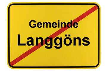 Illustration eines Ortsschildes der Gemeinde Langgöns in Hessen