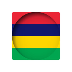 Mauritius flag - behind the cut circle paper hole with inner shadow.