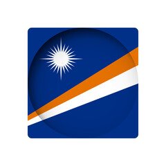 Marshall Islands flag - behind the cut circle paper hole with inner shadow.