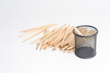 Pencil in a pencil basket case