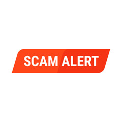 Scam Alert In Orange Parallelogram Rectangle Shape For Notification Announcement
