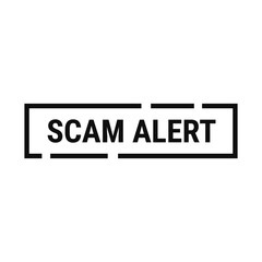 Scam Alert In Black Line Rectangle Shape For Notification Announcement
