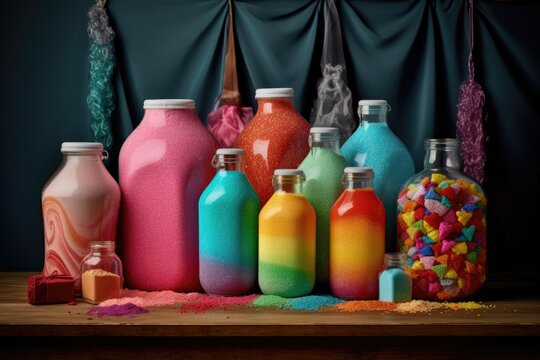a variety of laundry detergents and softeners