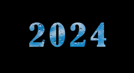 The background is black and there is a number in the center that says 2024 to welcome the new year.