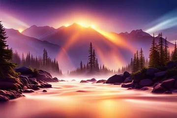 Foto op Canvas beautiful landscape abstract shiny light and glitter background © Екатерина Переславце