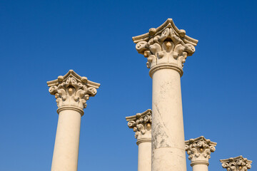 Columns in the archaeological site of the Asklepion on the island of Kos. Greece