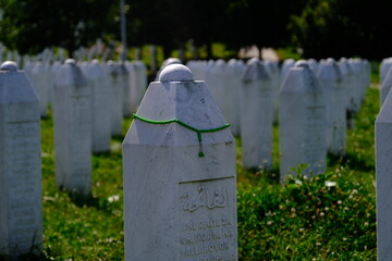 grounds of the Srebrenica Memorial Cemetery