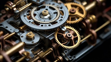 Naklejka premium old watch mechanism. Generative Ai