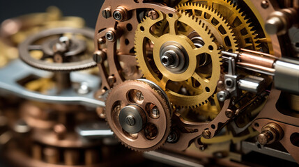 Naklejka premium old watch mechanism. Generative Ai