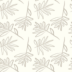 Tropical palm leaves seamless vector illustration pattern background. Design for use all over fabric print wrapping paper and others.