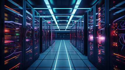 server room futuristic concept.Generative Ai