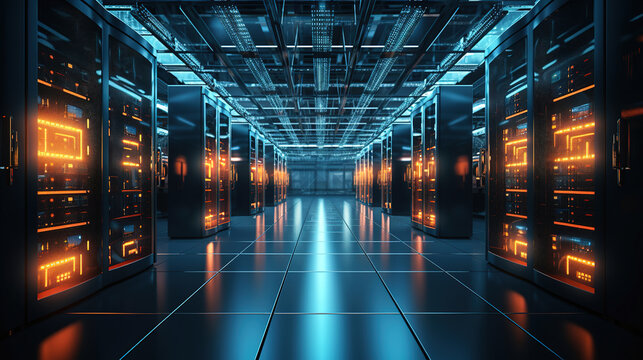 server room futuristic concept.Generative Ai