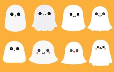 halloween ghost holiday icon vector cute cartoon holiday symbol icon