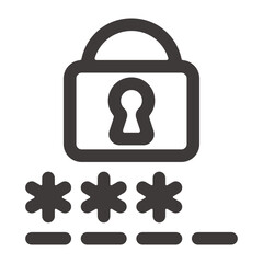 アプリ開発やプログラミング、挿し絵に最適！シンプルで使いやすいパスワードを入力するアイコン