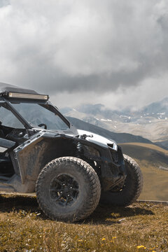 offroad utv side  by side buggy in a mountains