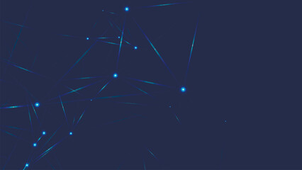 Abstract digital connection moving dots and lines. Technology background. Network connection structure. Digital background. Colored polygonal space. 3D rendering.