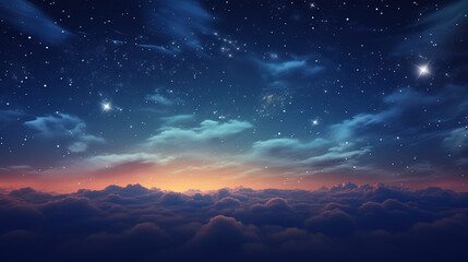 blue sky with clouds.Generative Ai