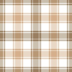 Seamless pattern in cream and white colors for plaid, fabric, textile, clothes, tablecloth and other things. Vector image.