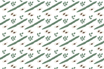 moringa herb vector seamless pattern background