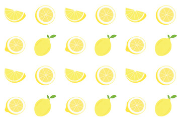 lemon herb vector seamless pattern background