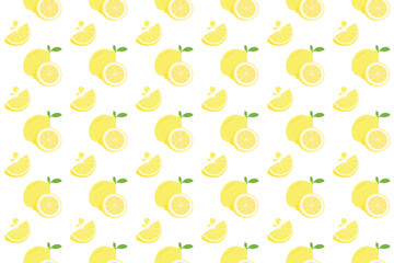 fresh lemon fruit vector on seamless pattern background