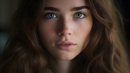 Photo of a woman with stunning blue eyes