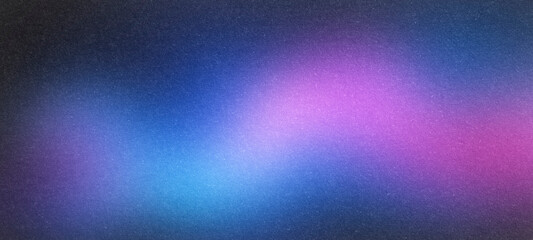 Dark blue purple color gradient background, grainy texture effect, web banner abstract design, copy space