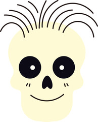 Cartoon cute skull for Halloween holiday and memorial day design concept.