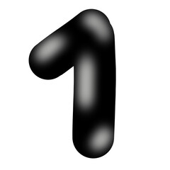 3d number zero font element