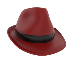 Hat isolated on transparent background. 3d rendering - illustration