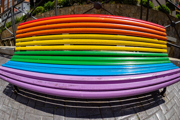 LGBTQ safe space - Rainbow benches in Gay pride park