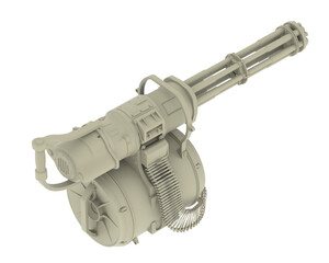 Naklejka premium Machine gun isolated on transparent background. 3d rendering - illustration