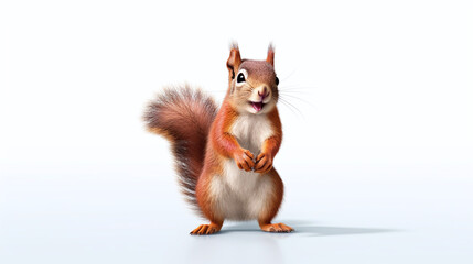 red squirrel on a white background