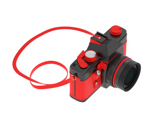 Digital camera isolated on transparent background. 3d rendering - illustration